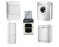 Gas and electrical appliance repairs. White goods collage